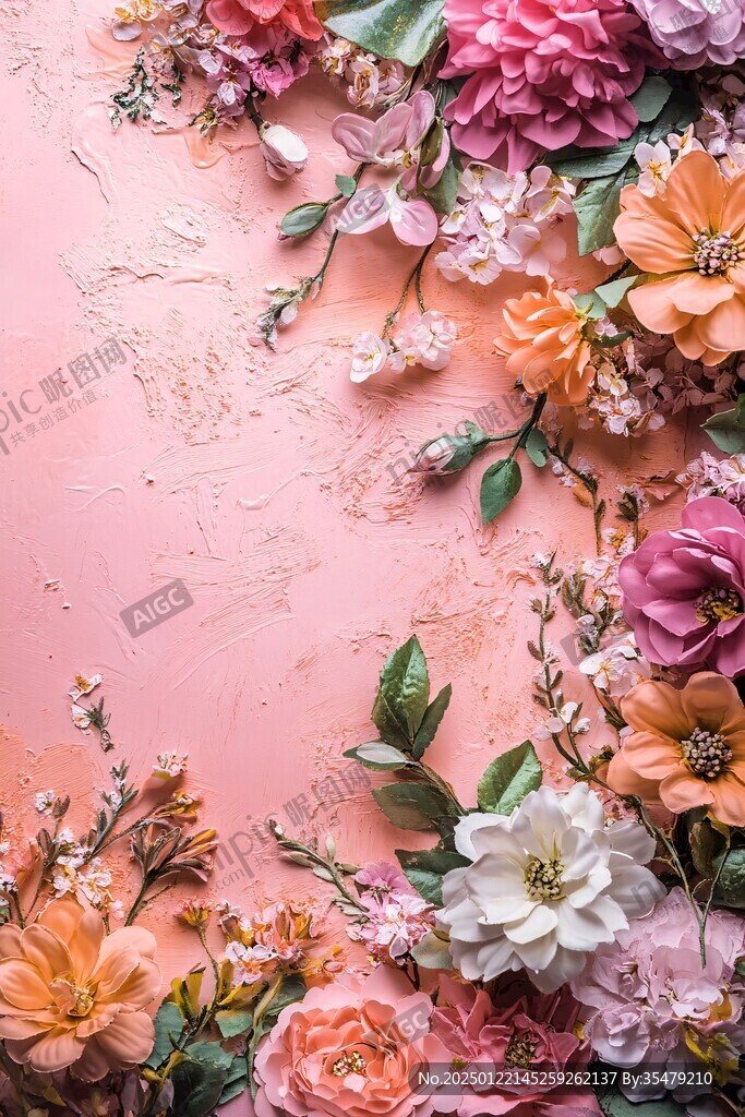 鲜花铺满墙壁装饰底图