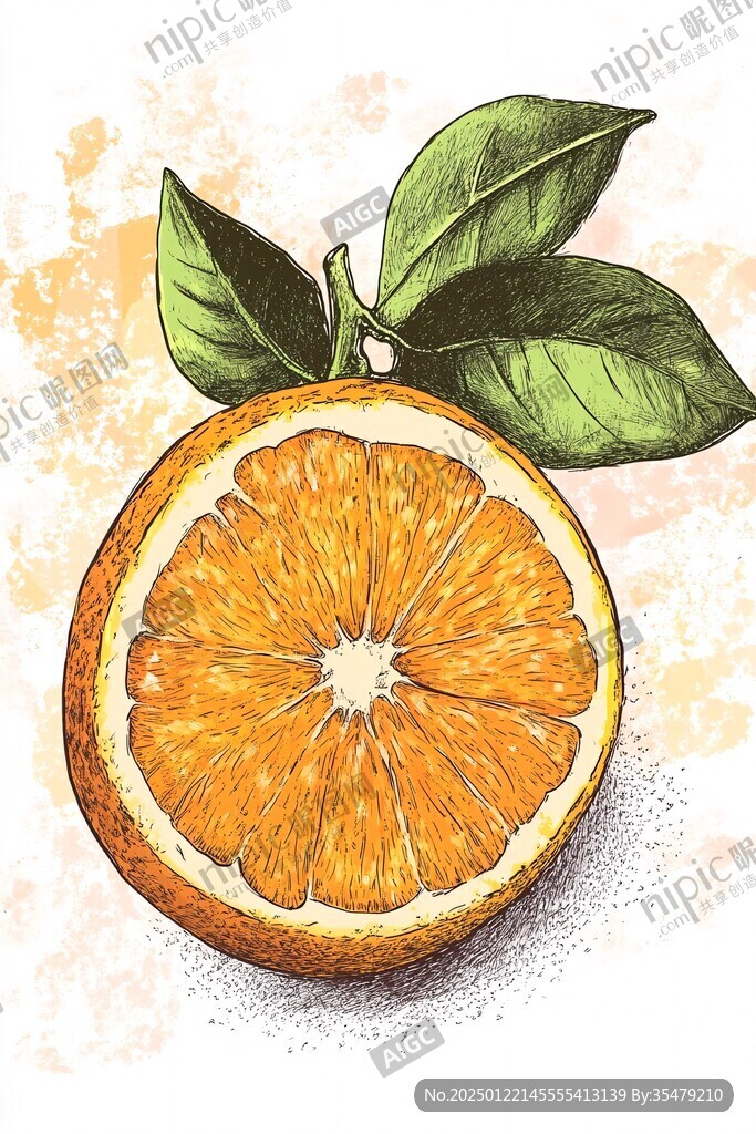 插画冰糖橙