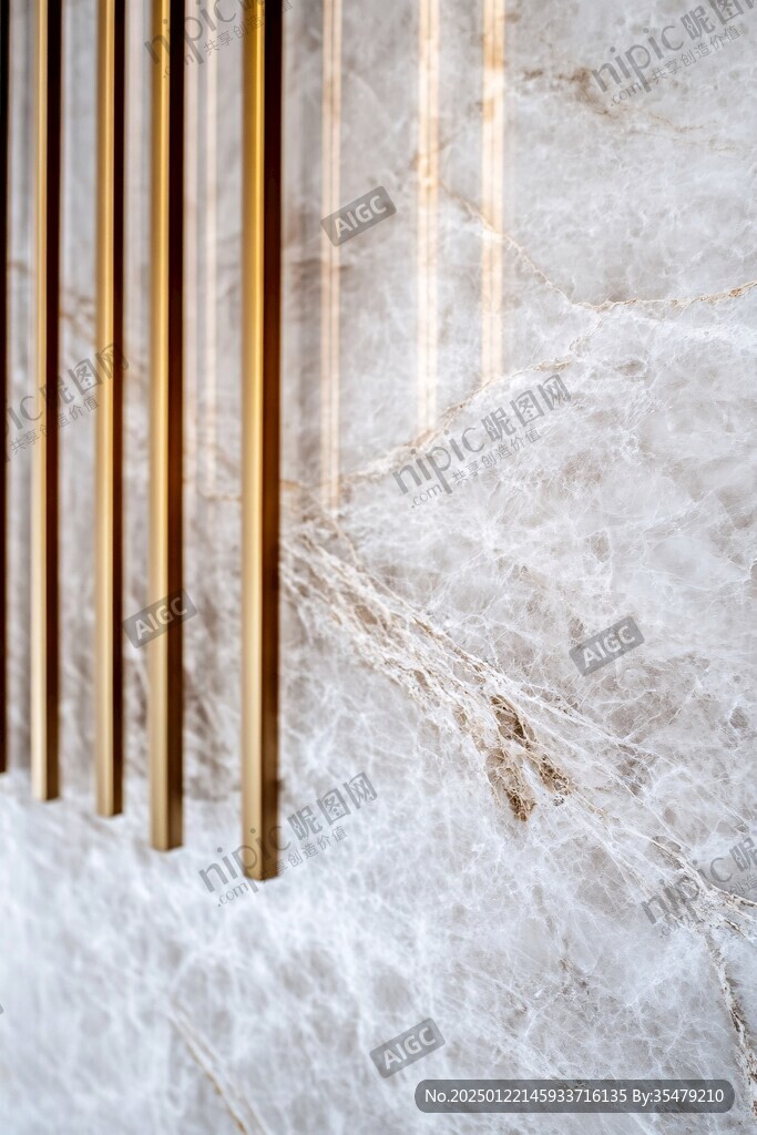 极简金箔石根线条对拼