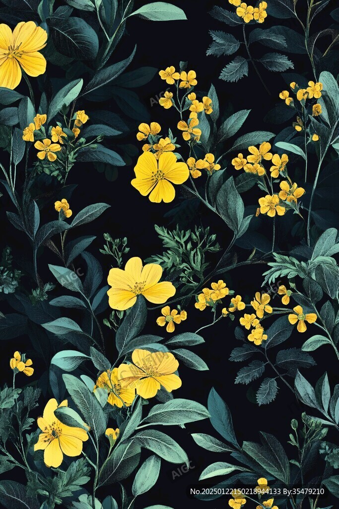 黄色鲜花绿叶