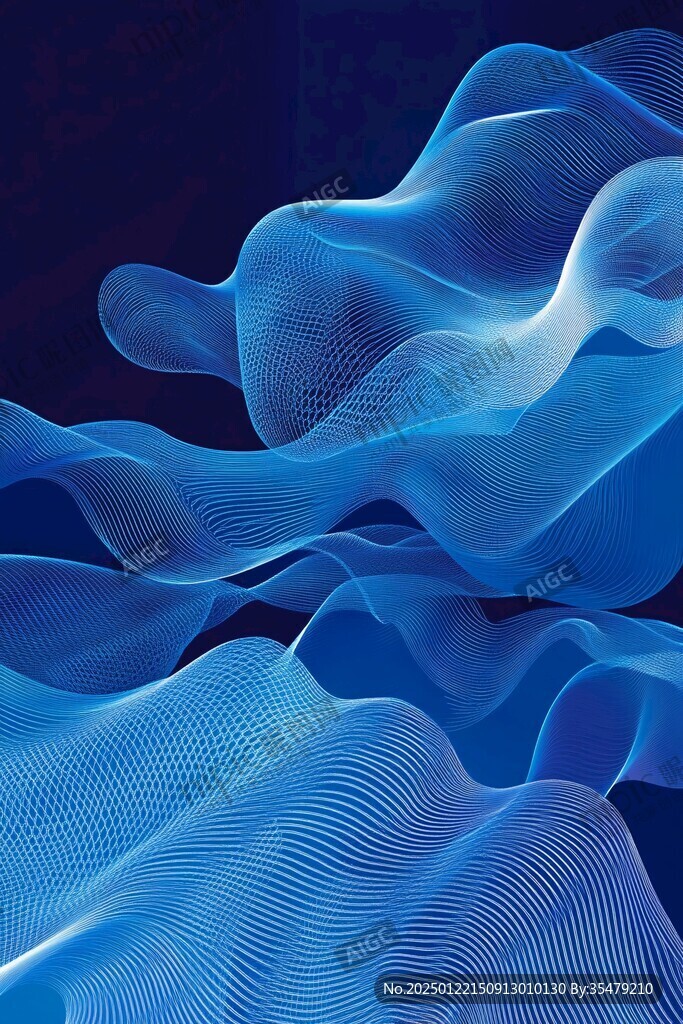 炫彩波浪蓝色渐变纹理