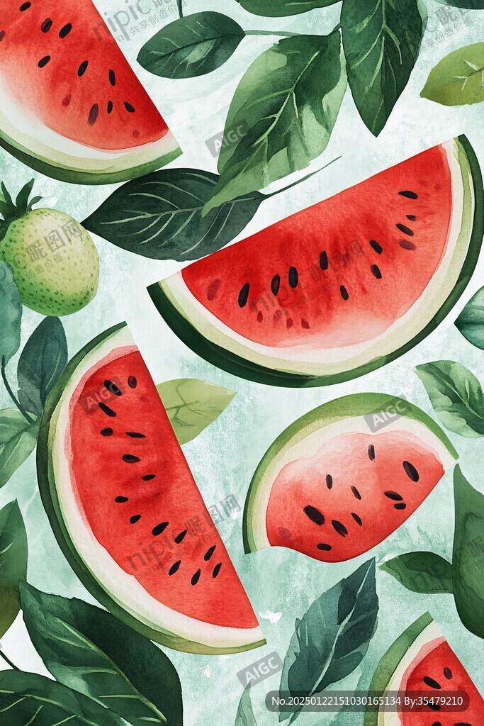 夏日西瓜插画