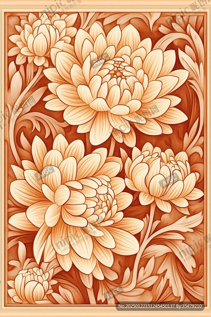 木雕精雕素材花纹