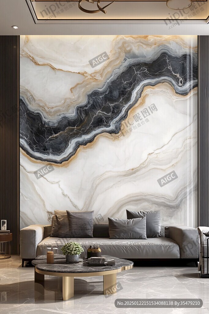 轻奢大理石背景墙