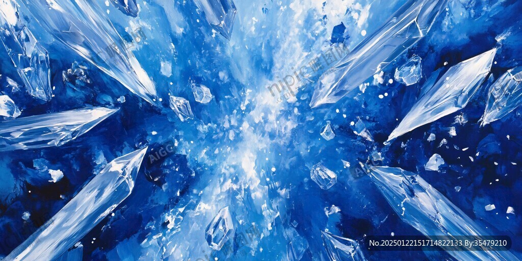 酷炫蓝水晶立体背景