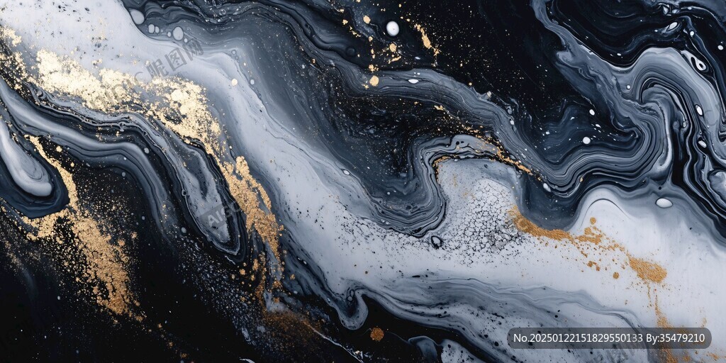 蓝色流体创意抽象画