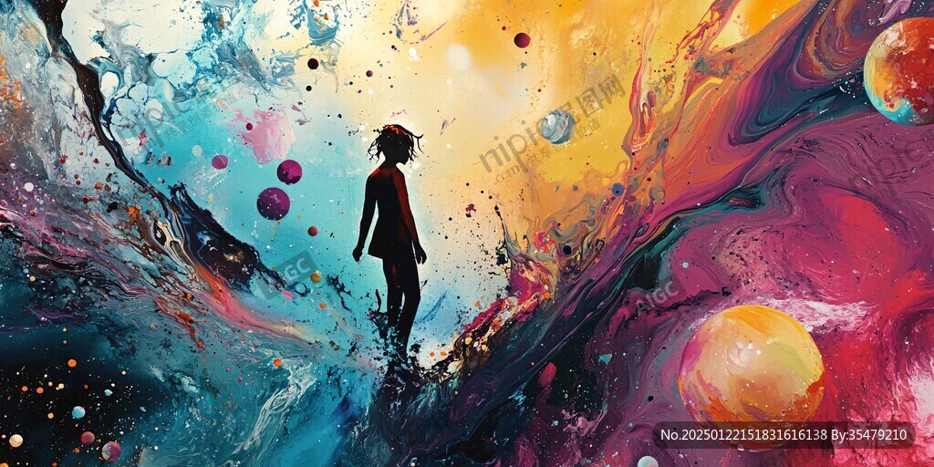 梦幻人物创意插画