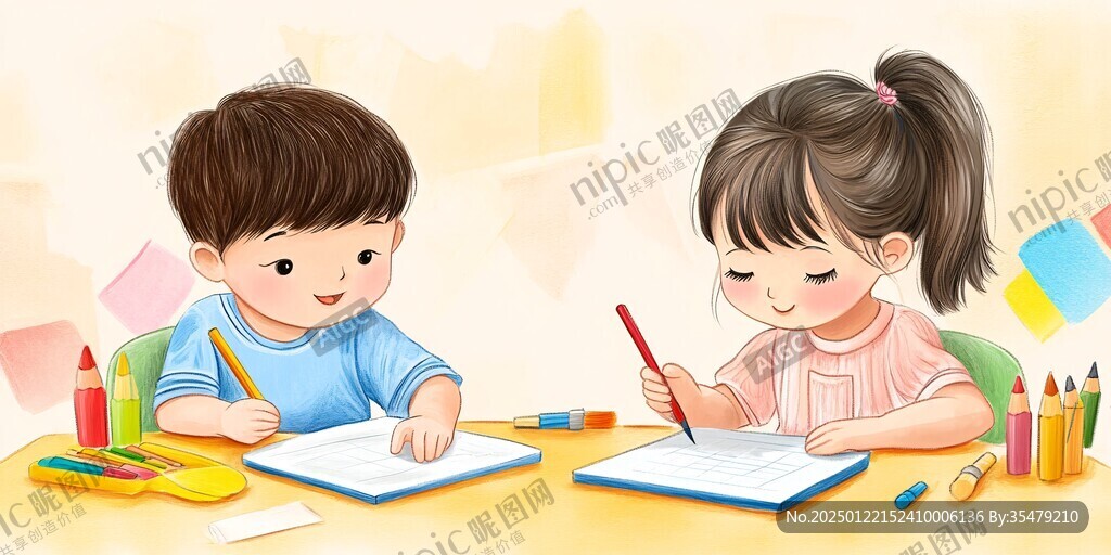 少儿培训班插画