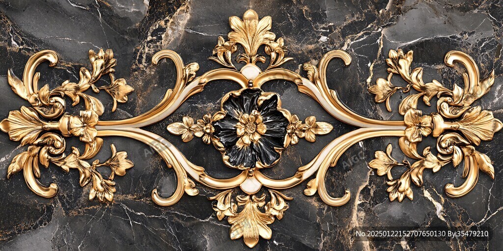 金色奢华浮雕装饰设计