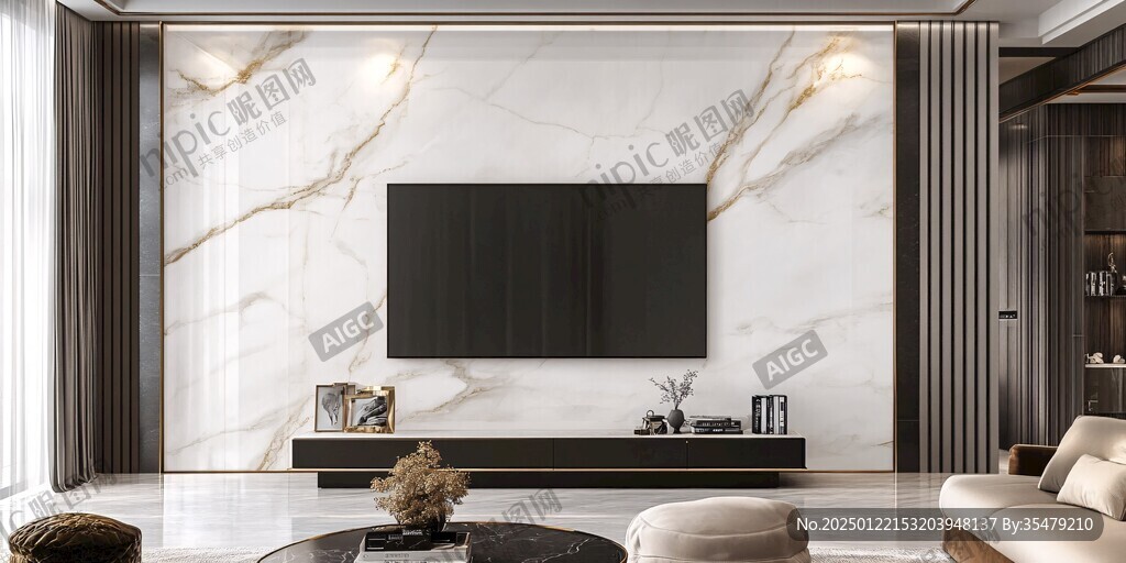 轻奢大理石背景墙