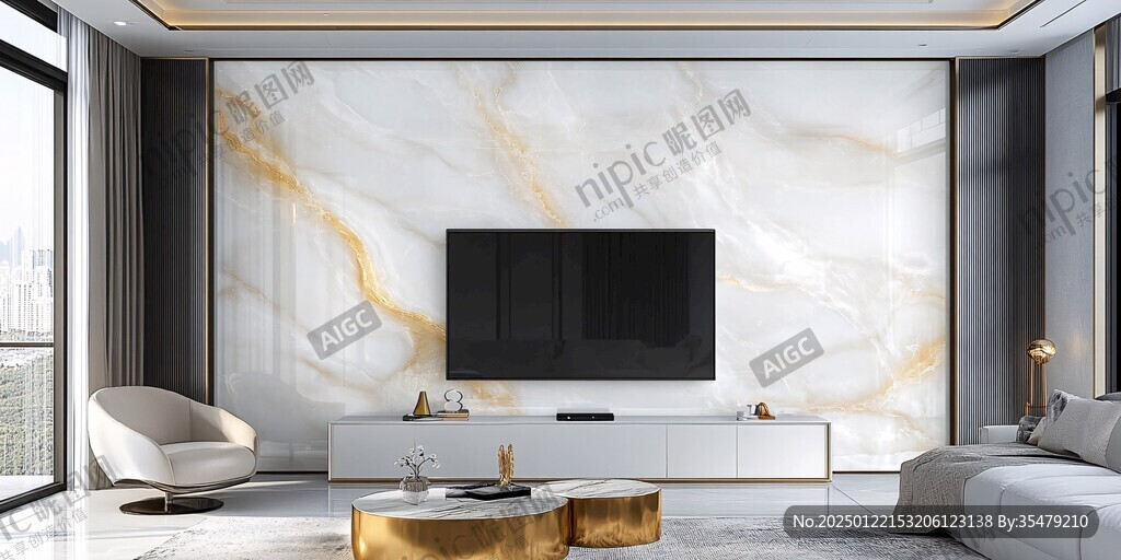 轻奢大理石背景墙