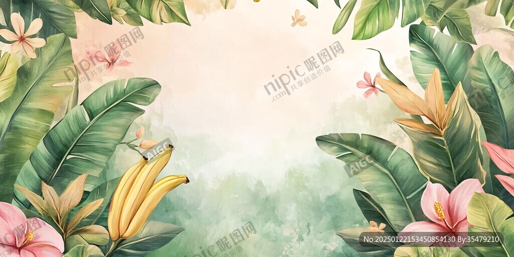 热带雨林花草树木背景