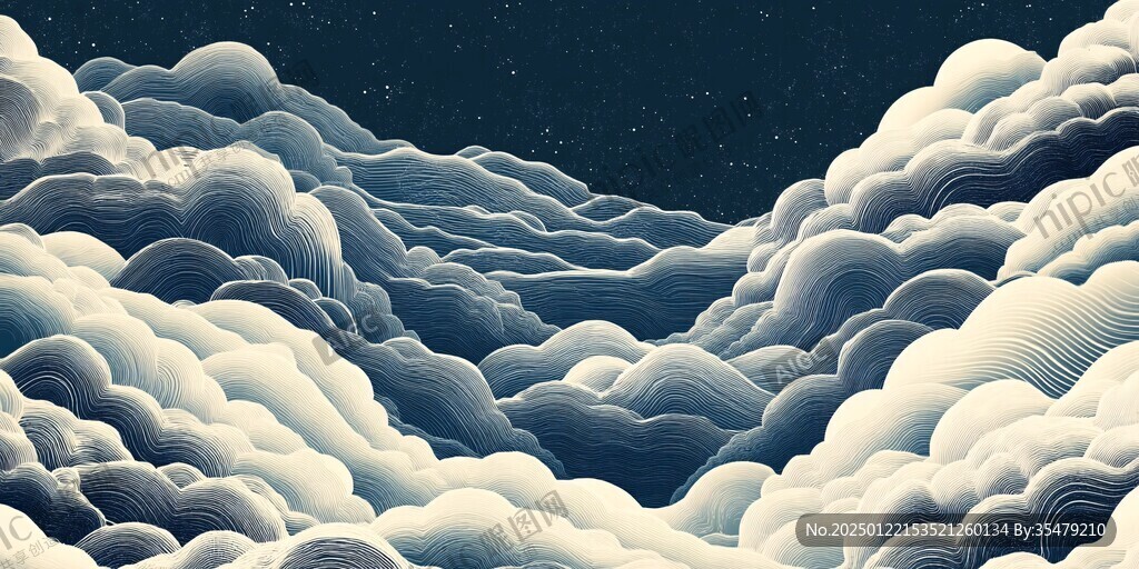 抽象线条山水背景
