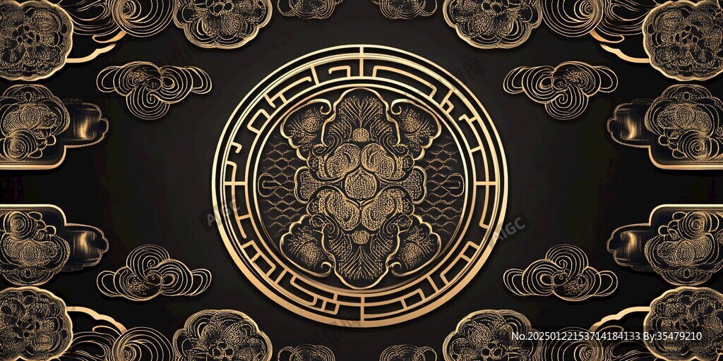 中式古典金色背景