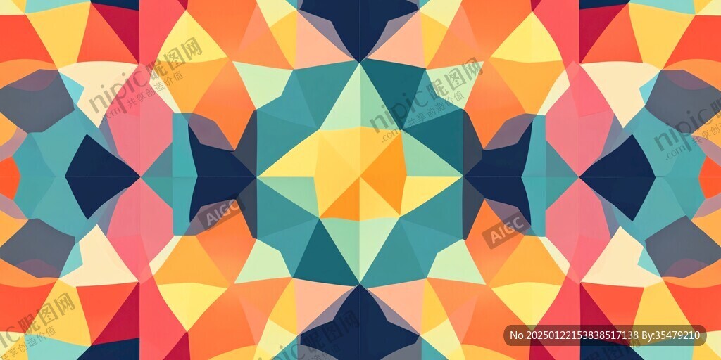 炫彩多边形底纹