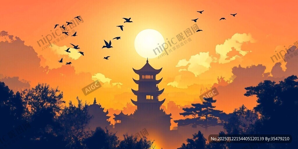 黄鹤楼插画