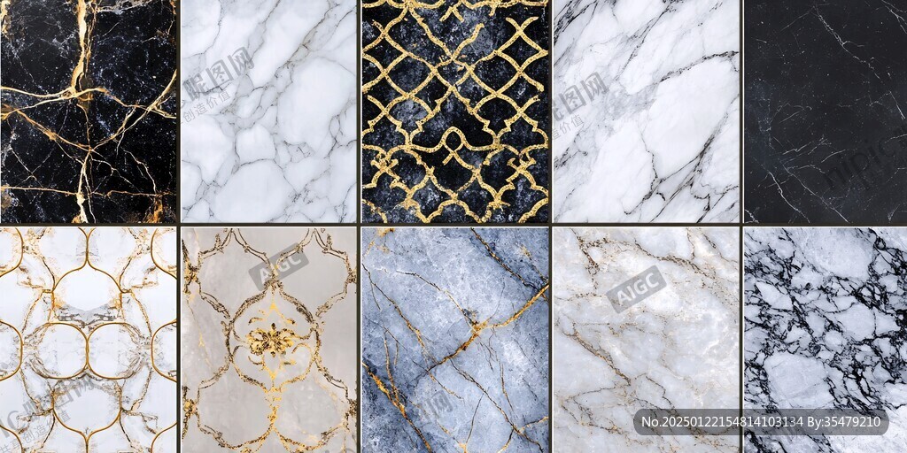 金色网格线条大理石纹