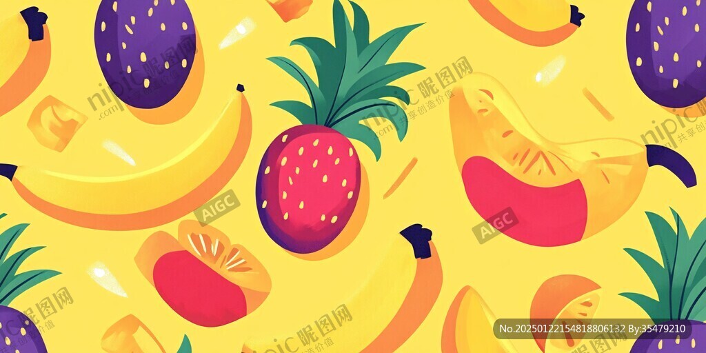 扁平风水果图案