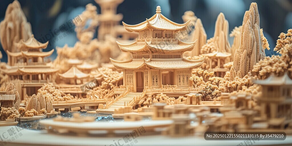 文创建筑木雕木刻手工