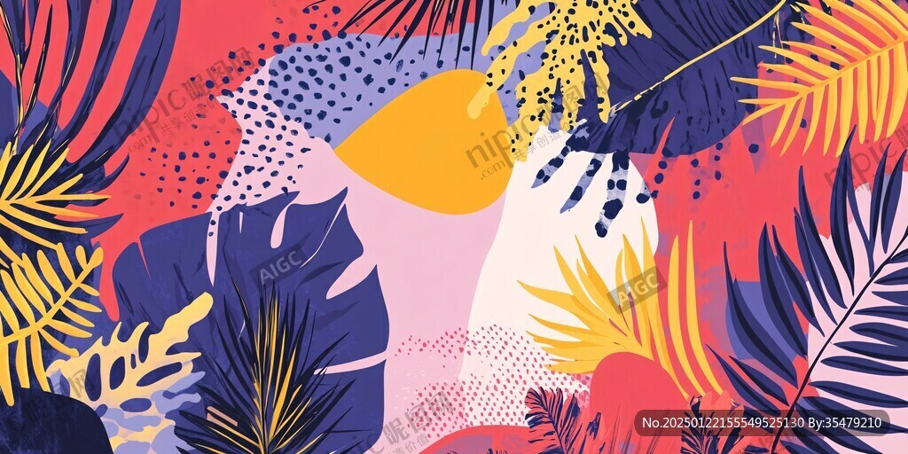 植物背景扁平插画