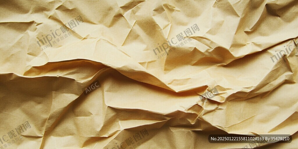 揉皱的牛皮纸