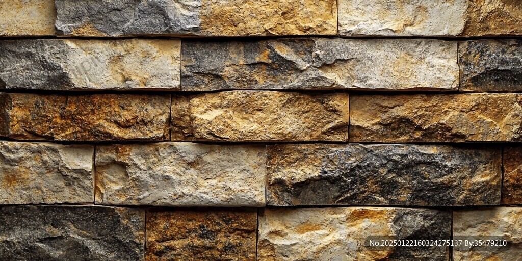 黄色石片装饰墙