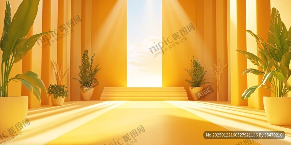 黄色室内暖光太阳光