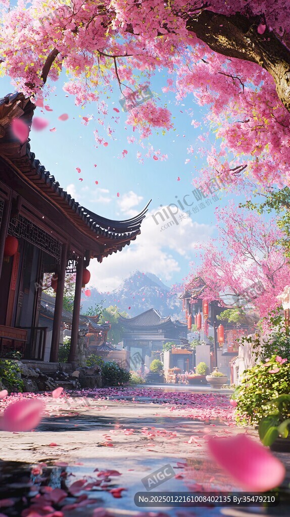 古风场景春暖花开