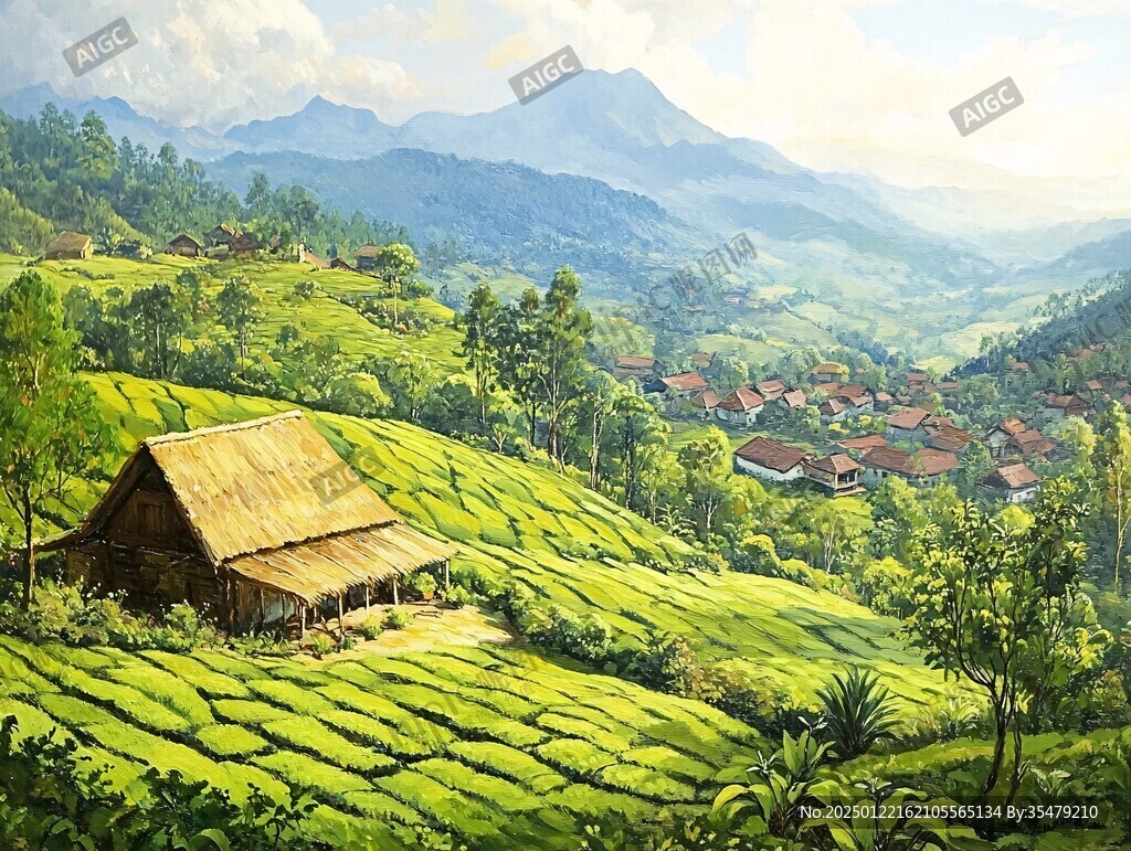 茶山油画