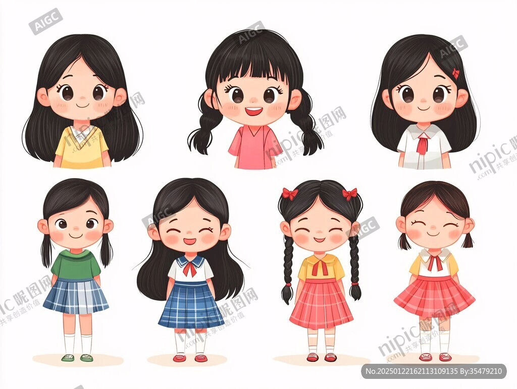 卡通小朋友女生