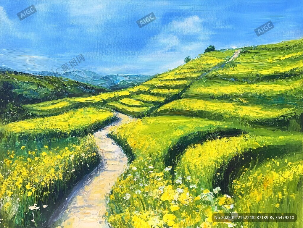 油菜花油画