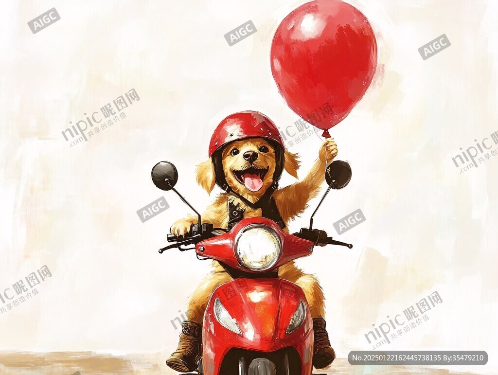 狗狗骑摩托车