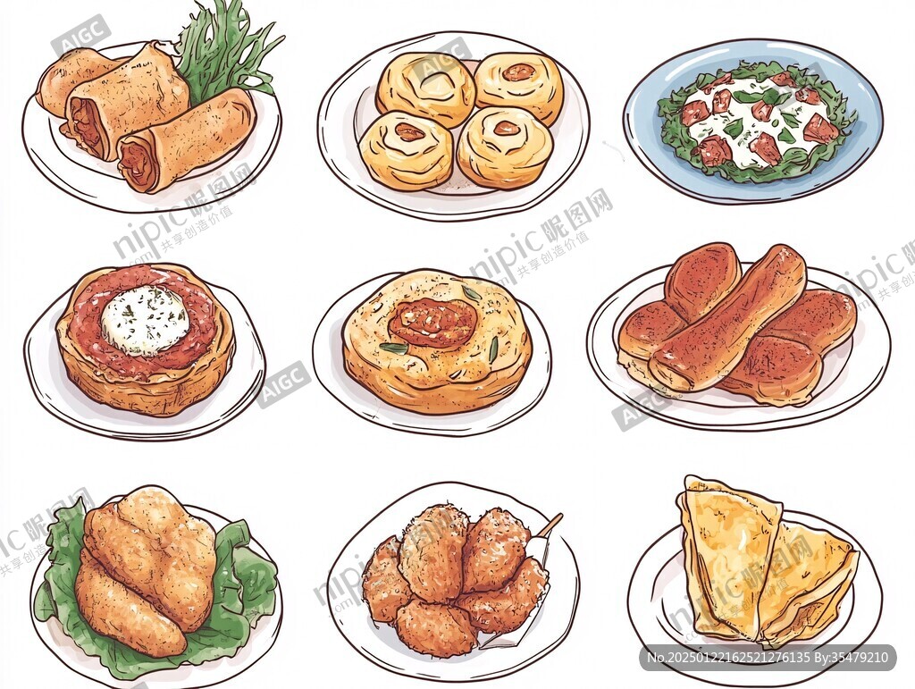 美食麻辣卤味插画合集