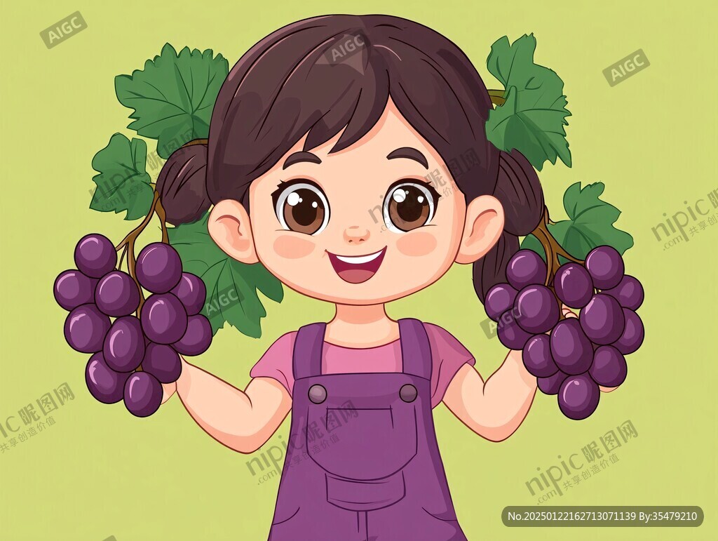 葡萄包装人物插画设计