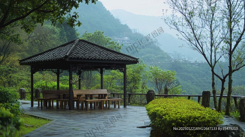 山间亭台
