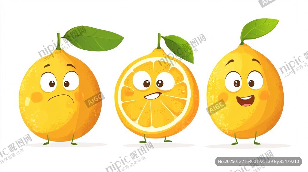 卡通柑橘人物