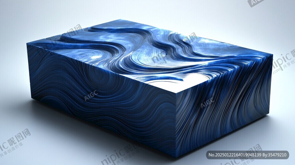 蓝色流体创意抽象画