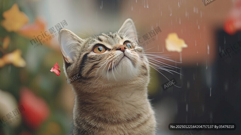 躲雨的猫咪