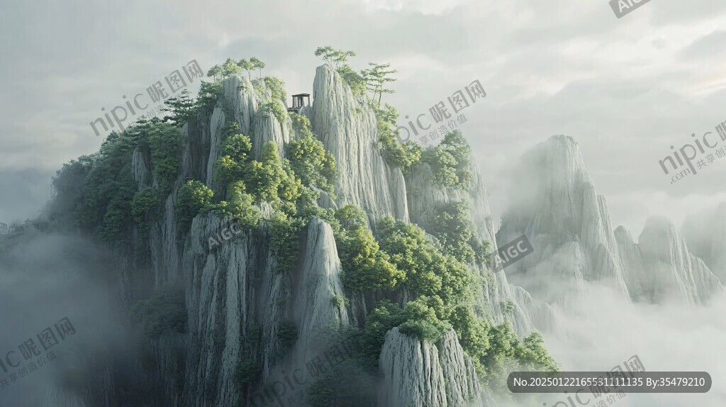 3d渲染山水画