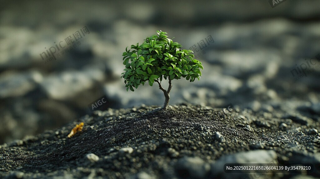 绝处逢生的小树苗