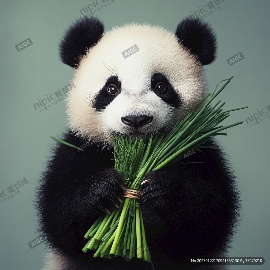 写实熊猫插画