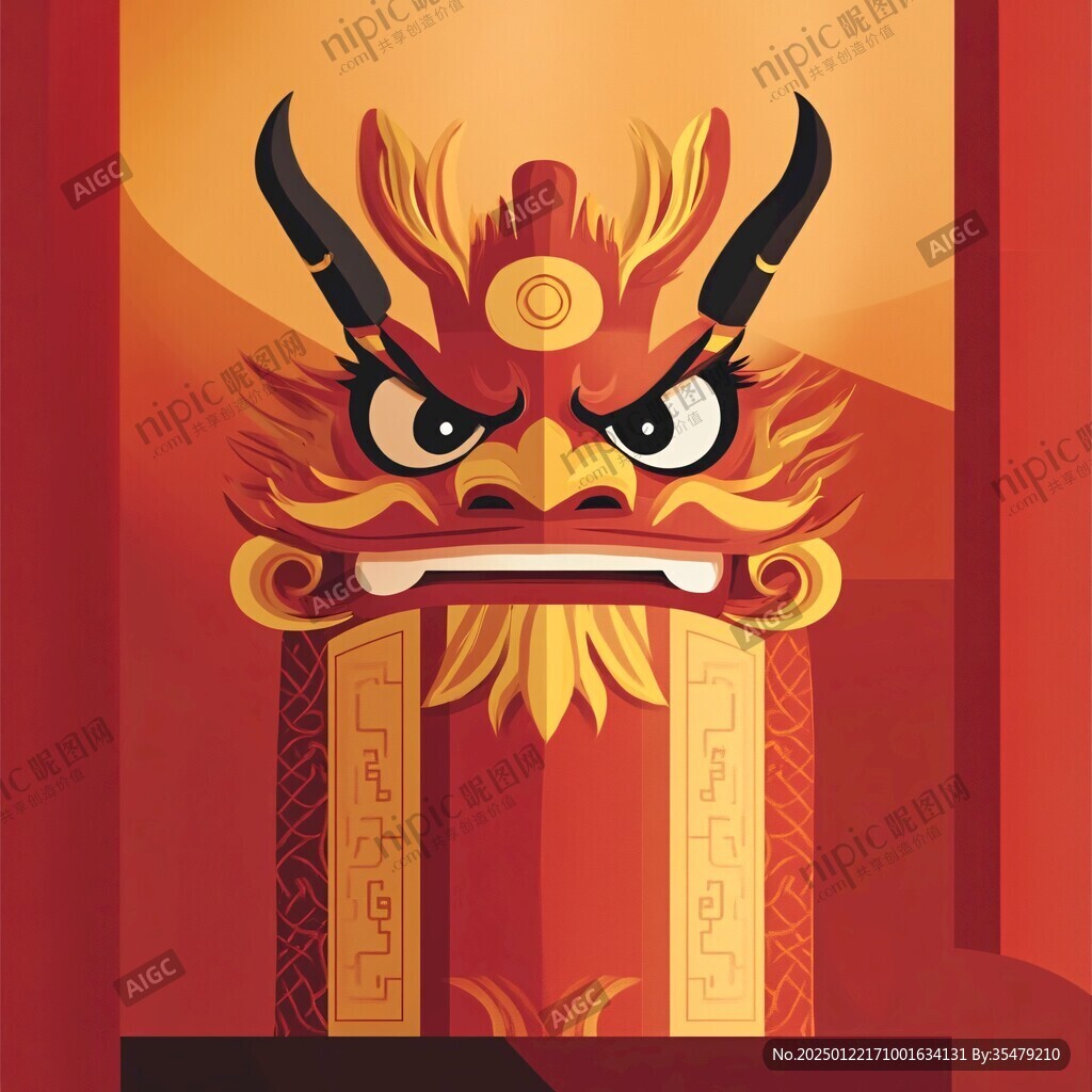 舞狮扁平化设计