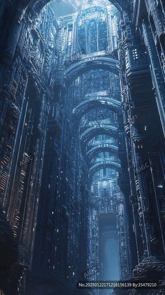 蓝色科幻场景