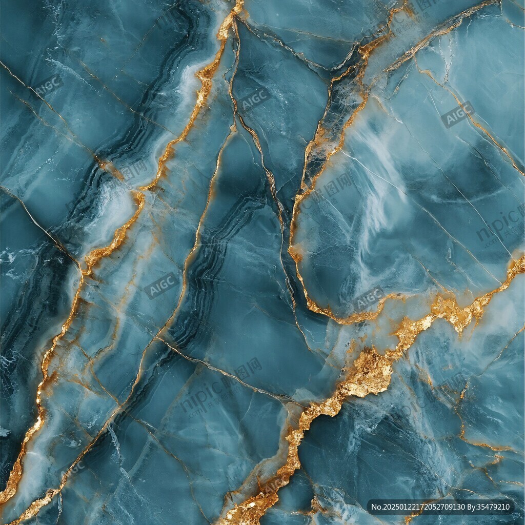 蓝色透光大理石装饰画