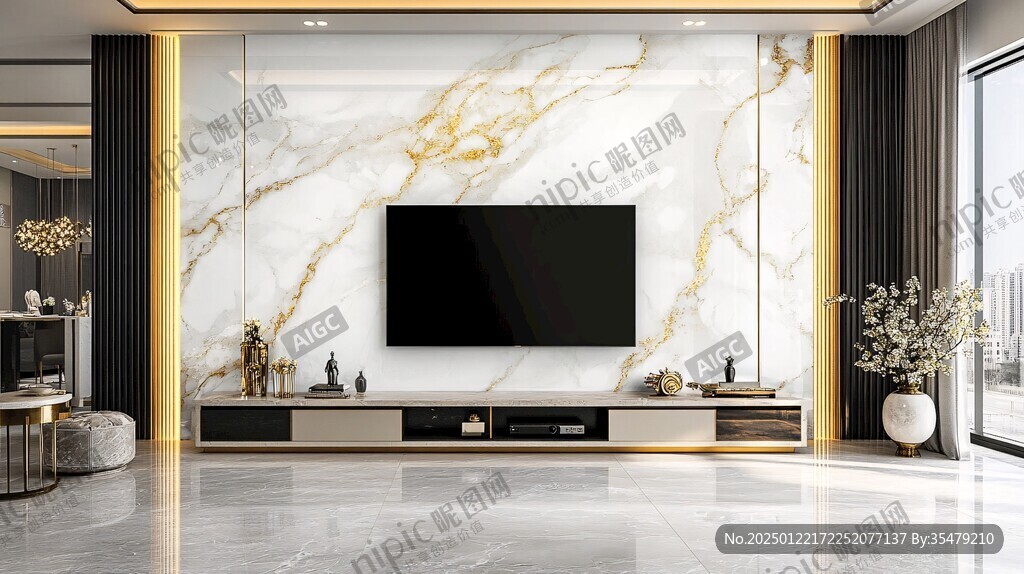 轻奢大理石背景墙