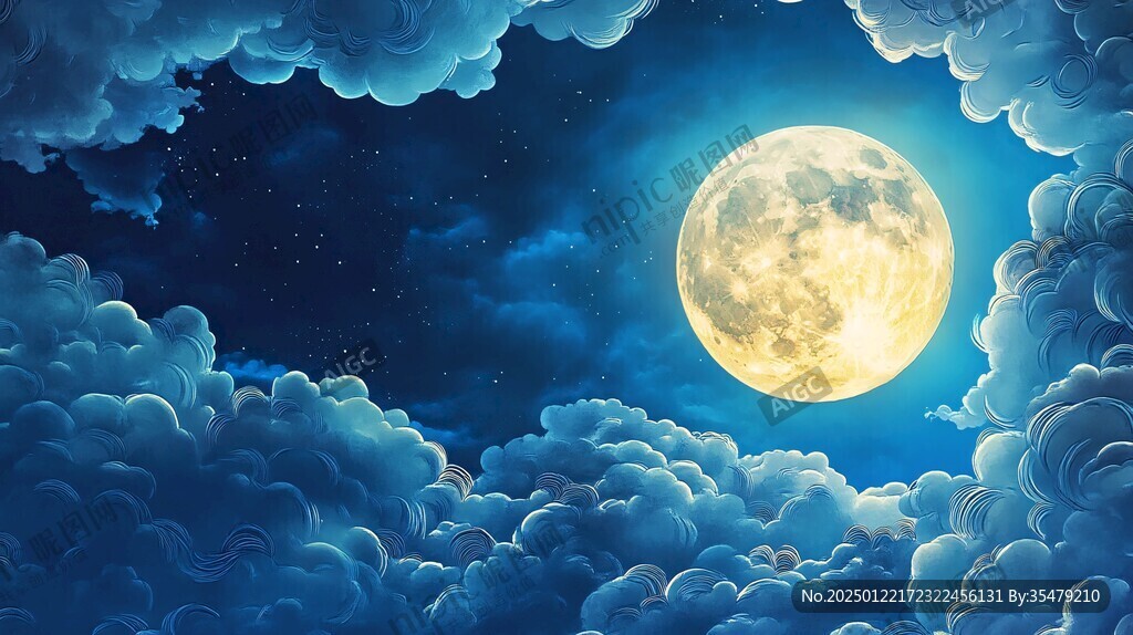 蓝月夜梦幻唯美奇幻