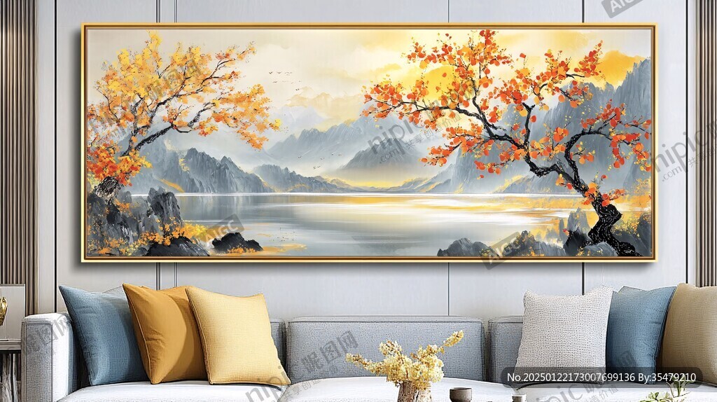 金色山水壁画