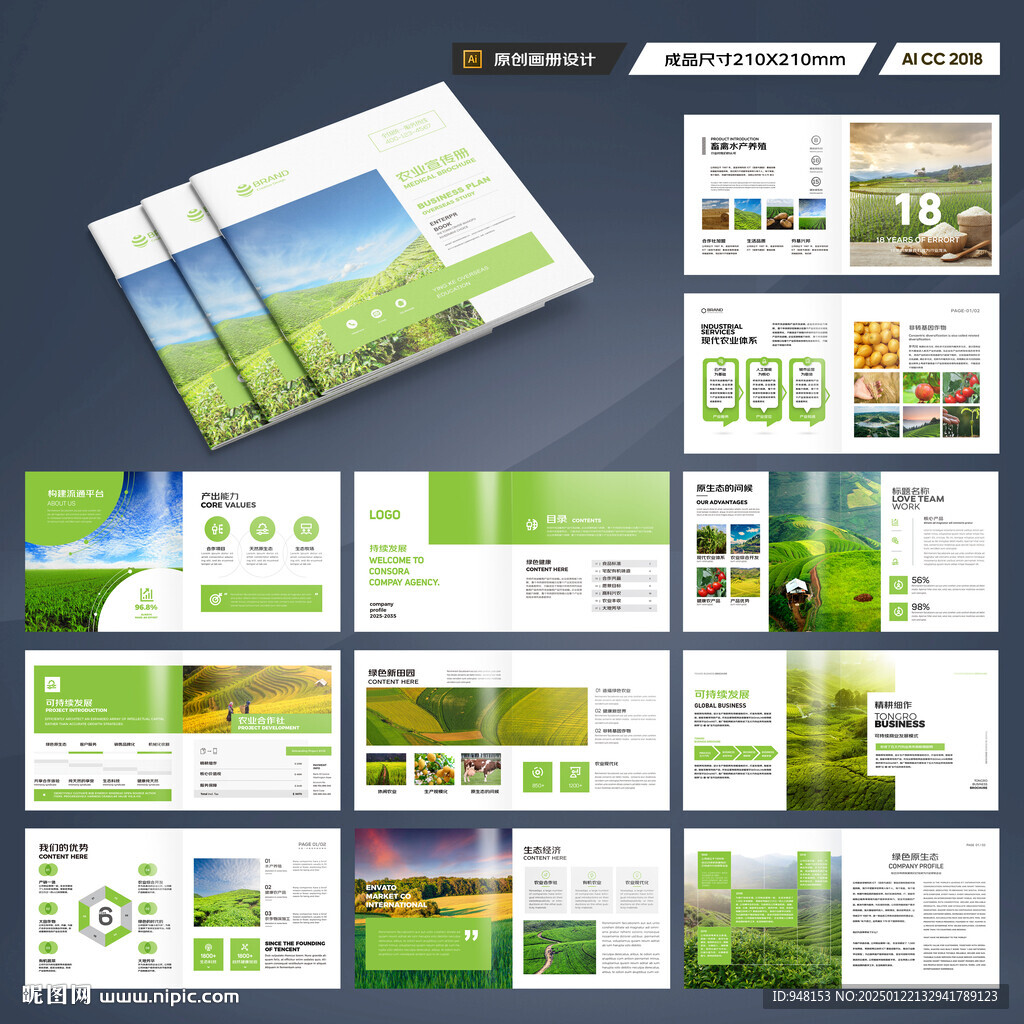 方形农业宣传册