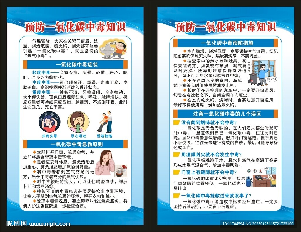 谨防一氧化碳中毒海报