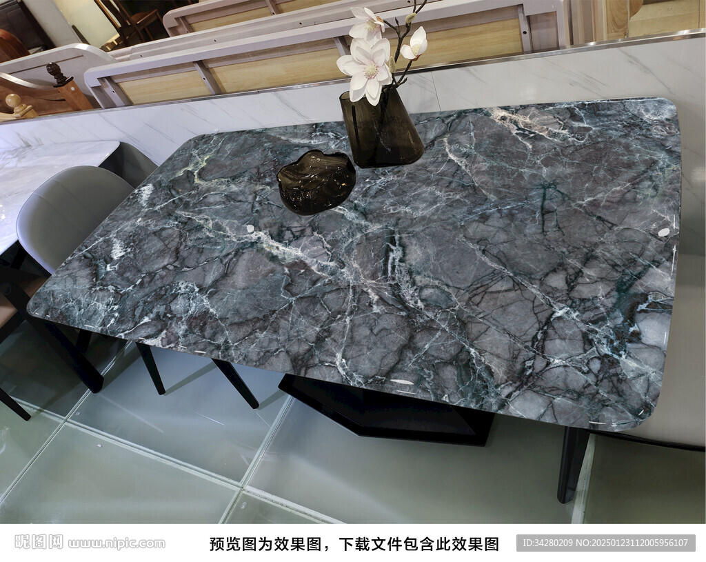 岩板餐桌奢石超晶石大理石源文件
